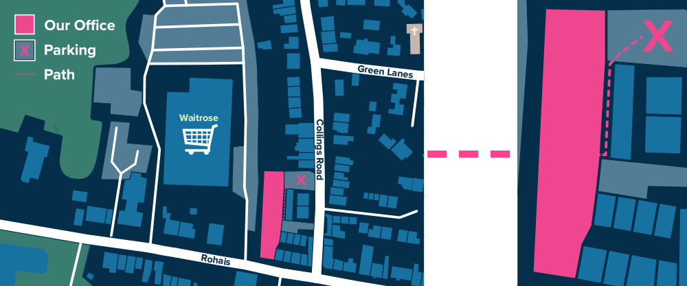 Map showing how to find our new office