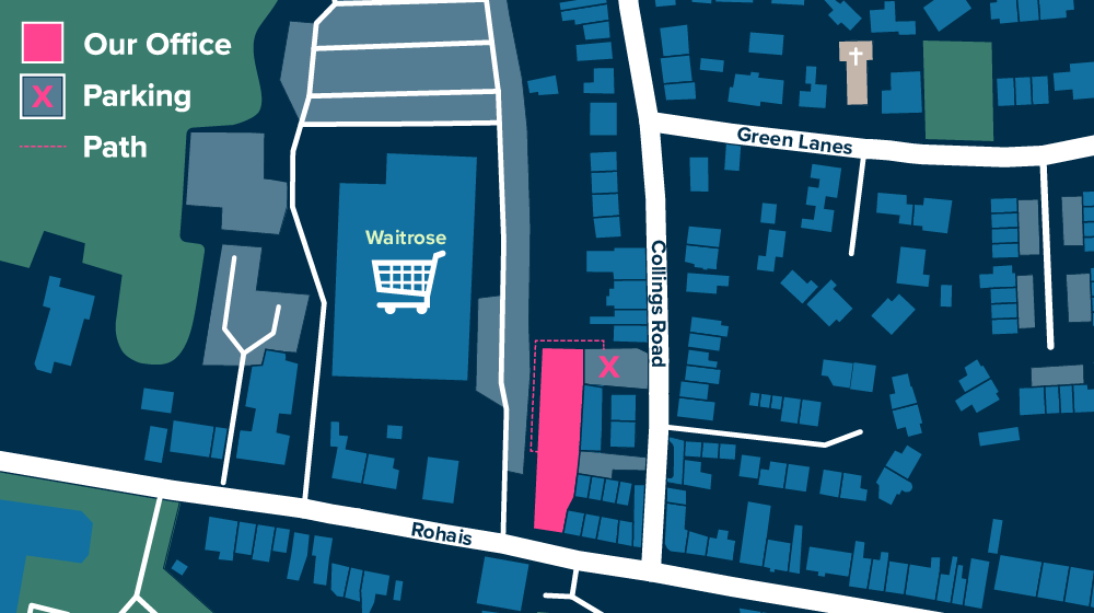 Map showing how to find our new office